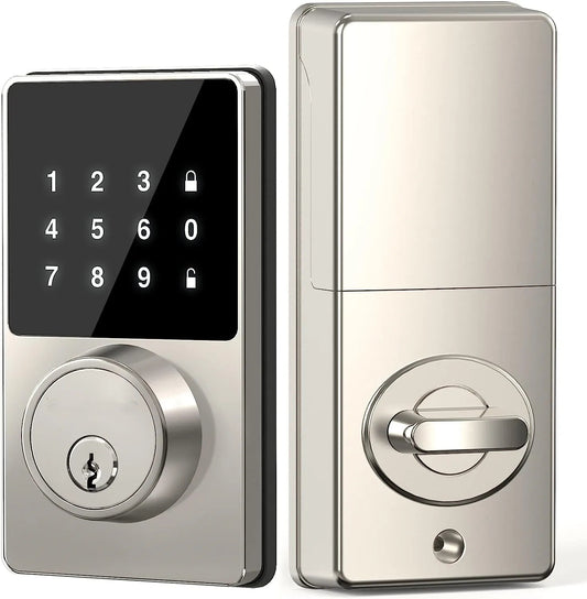 Smart Keyless Door Lock, Touchscreen Password Lock with Auto Lock & App Access