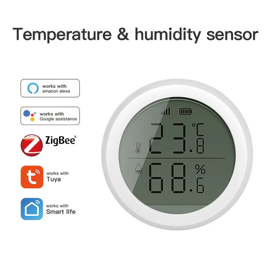 Smart Temperature & Humidity Sensor – Climate Monitor with LCD Display & App Control