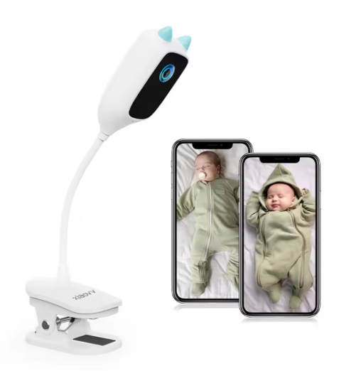 Smart Indoor Baby Monitor Camera  360°, WiFi Security Camera with Cry Detection & Two-Way Audio