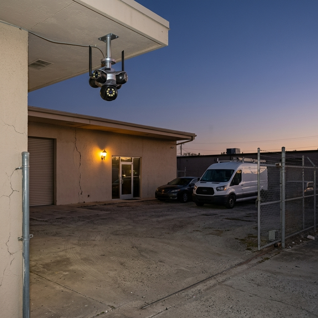 GuardNest 360° security camera installed on a home
